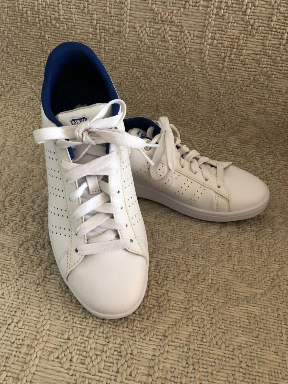 K-Swiss Men's Base Court Casual Tennis Sneakers White Leather Size 8 - Picture 16 of 16